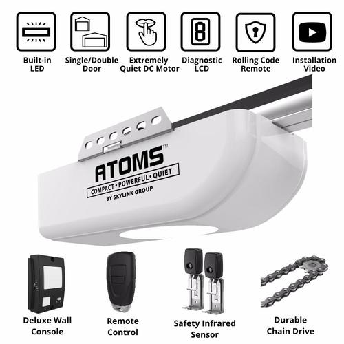 Skylink 0 5 Hp Atoms Chain Drive Garage Door Opener With Led Light Atoms Chain Drive Garage Door Opener