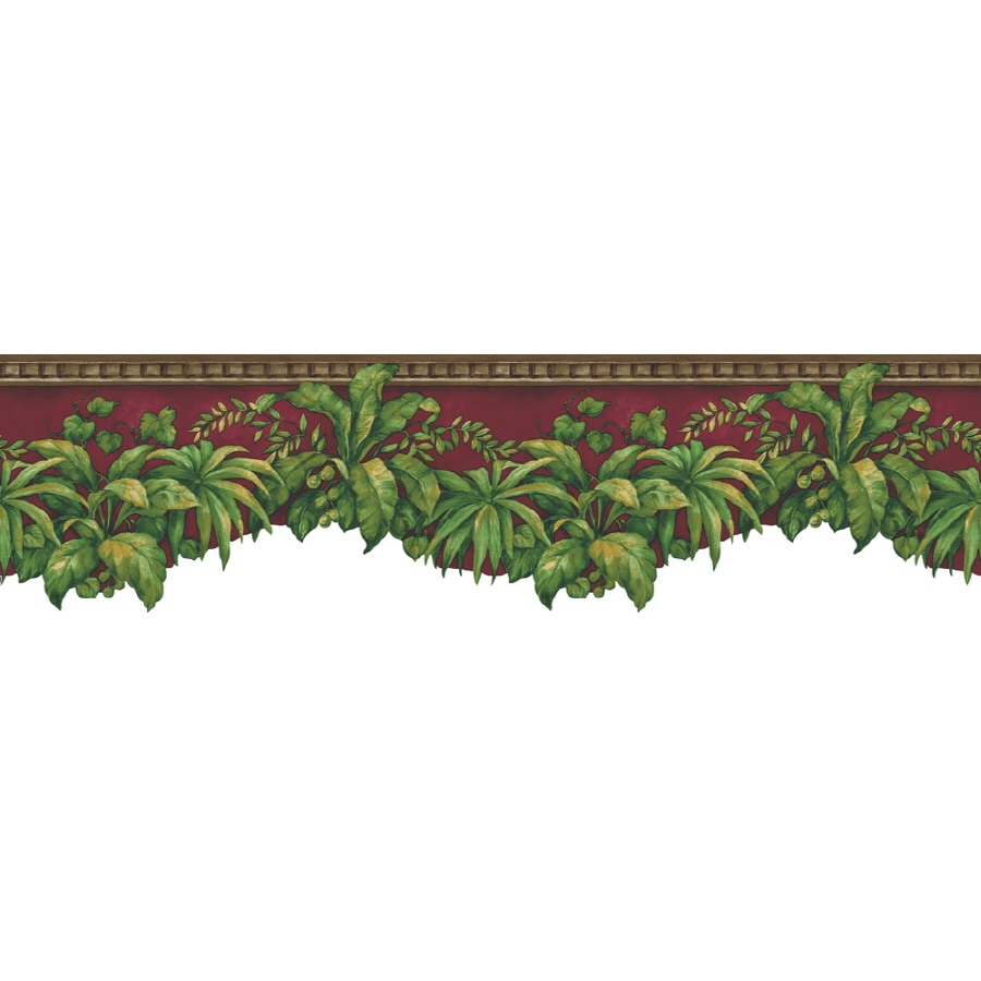 Sunworthy 6-1/2" Tropical Plants Prepasted Wallpaper Border at Lowes.com