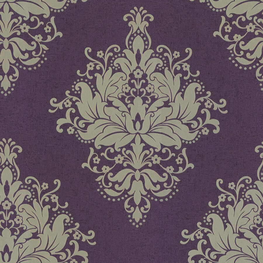 allen + roth Purple Strippable NonWoven Prepasted Classic Wallpaper in