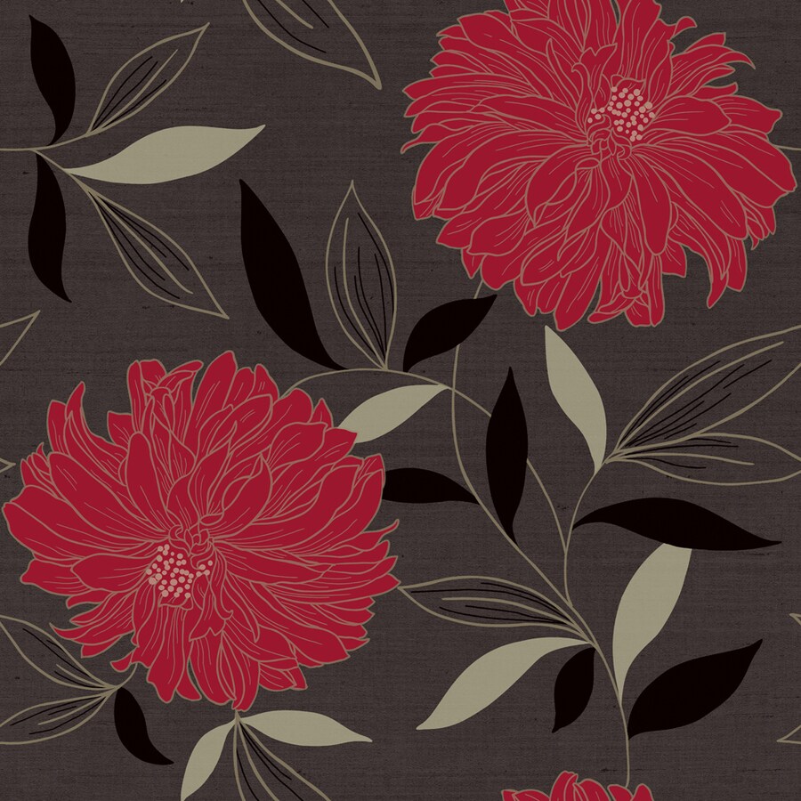 allen + roth Charcoal/Red Strippable NonWoven Paper Prepasted Classic