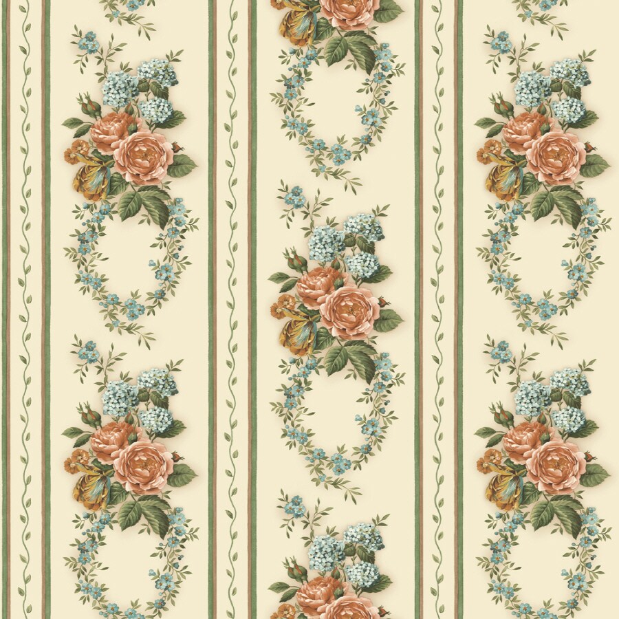 Sunworthy Cream Peelable Vinyl Prepasted Classic Wallpaper at