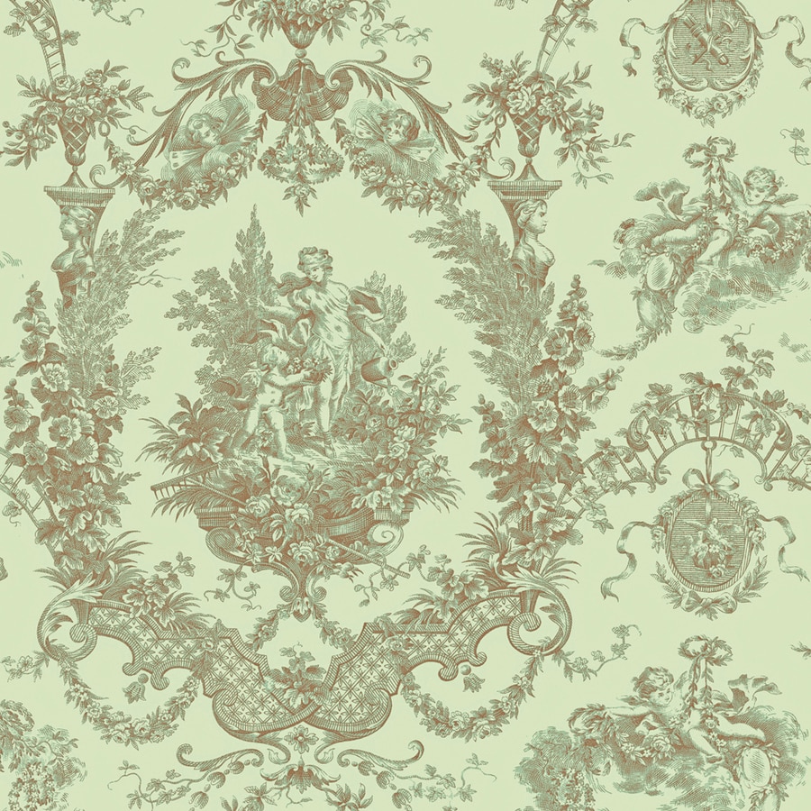 Shand Kydd Green Strippable Prepasted Classic Wallpaper at ...