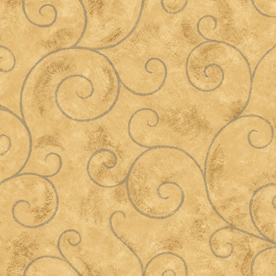 IMPERIAL Yellow Peelable Vinyl Prepasted Classic Wallpaper at