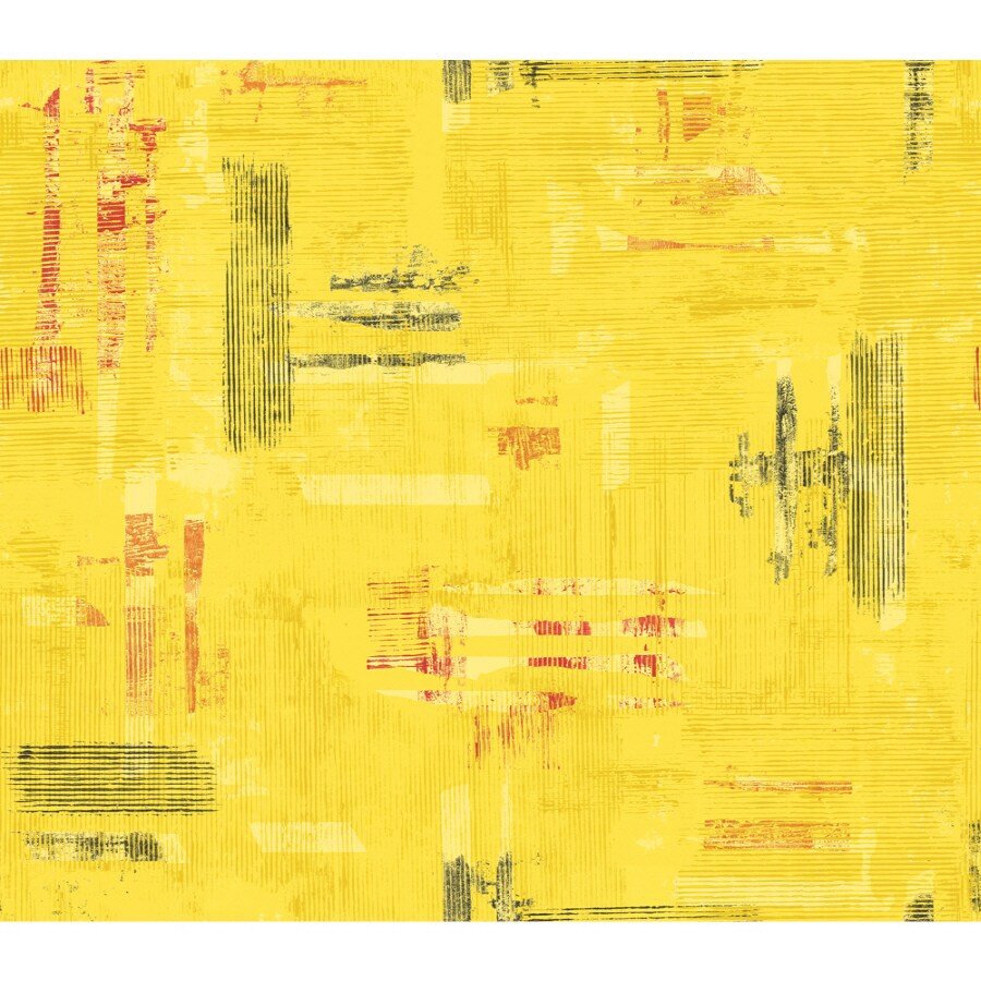IMPERIAL Yellow Peelable Vinyl Prepasted Classic Wallpaper at