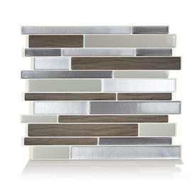 Smart Tiles 4pk Milano Argento Peel and Stick 3D Backsplash