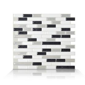 Smart Tiles 4pk Muretto Alaska Peel and Stick 3D Backsplash: Vinyl Wall Tile, Pre-Pasted, Washable, Kitchen & Bathroom Decor