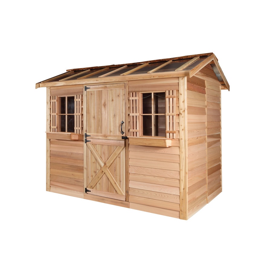 cedarshed common: 12-ft x 10-ft; interior dimensions: 11