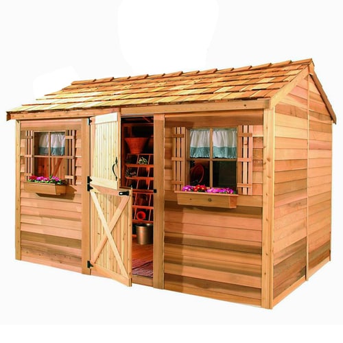 cedarshed 12-ft x 8-ft cabana gable cedar wood storage