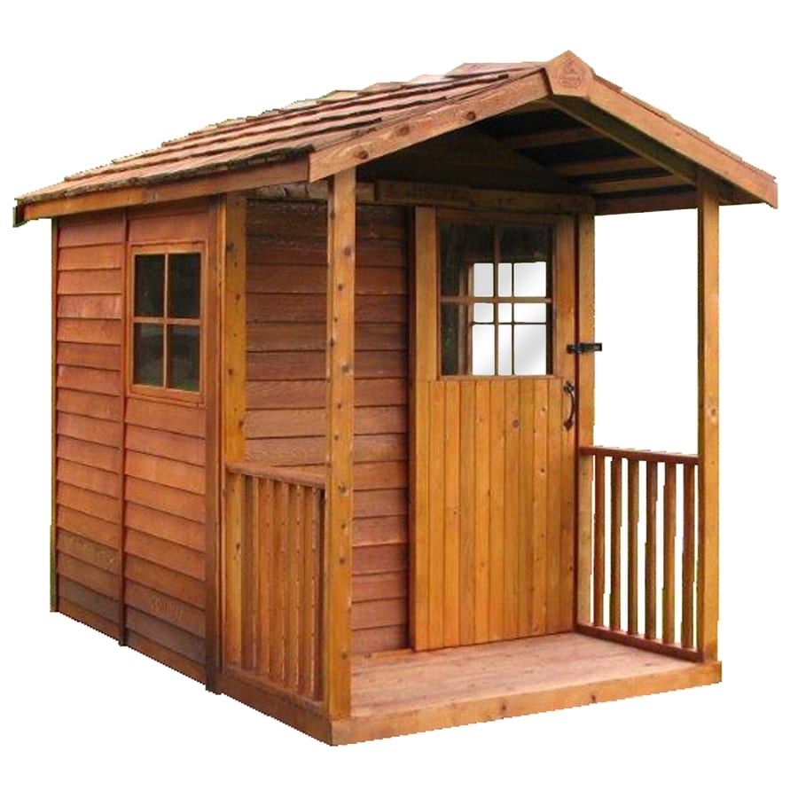 cedarshed common: 6-ft x 12-ft; interior dimensions: 5.33