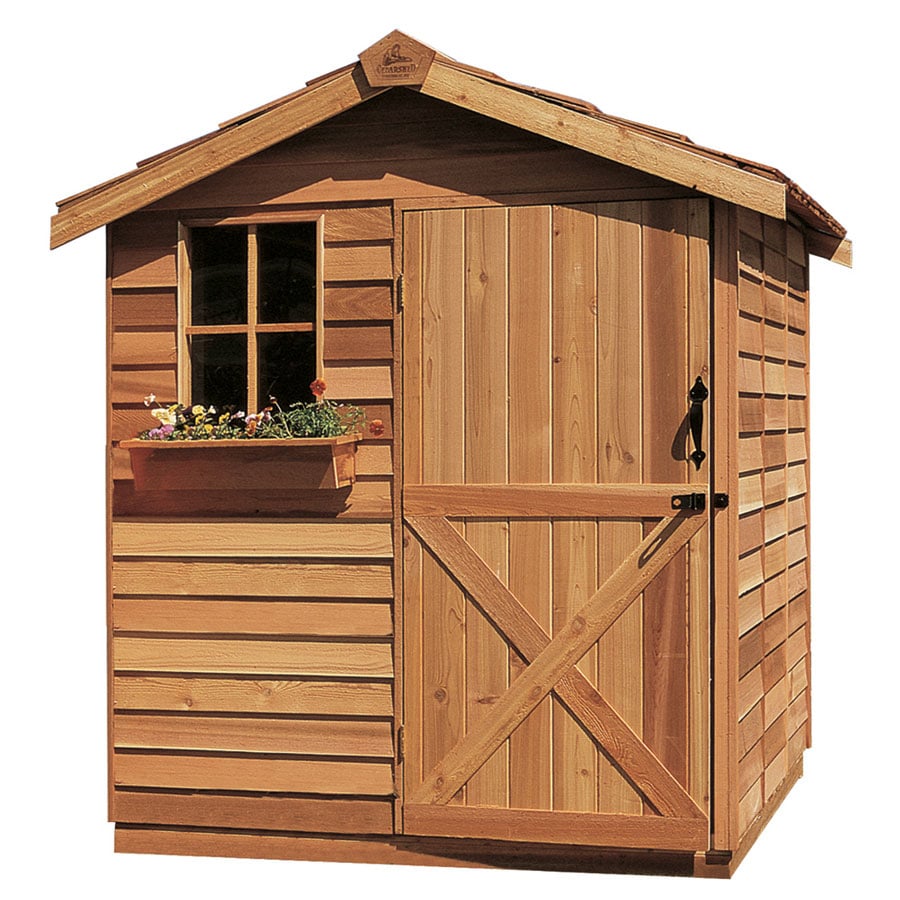 cedarshed common: 6-ft x 9-ft; interior dimensions: 5.33