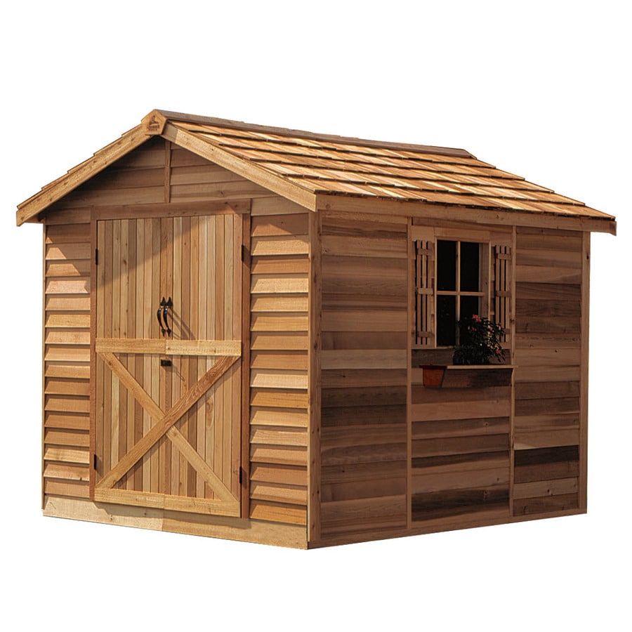 cedarshed common: 8-ft x 10-ft; interior dimensions: 7.33