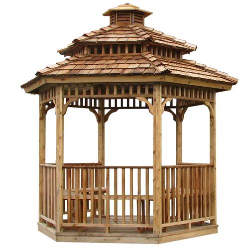 Cedarshed Cedar Wood Hexagon Gazebo (Exterior 11.25ft x 11.25ft