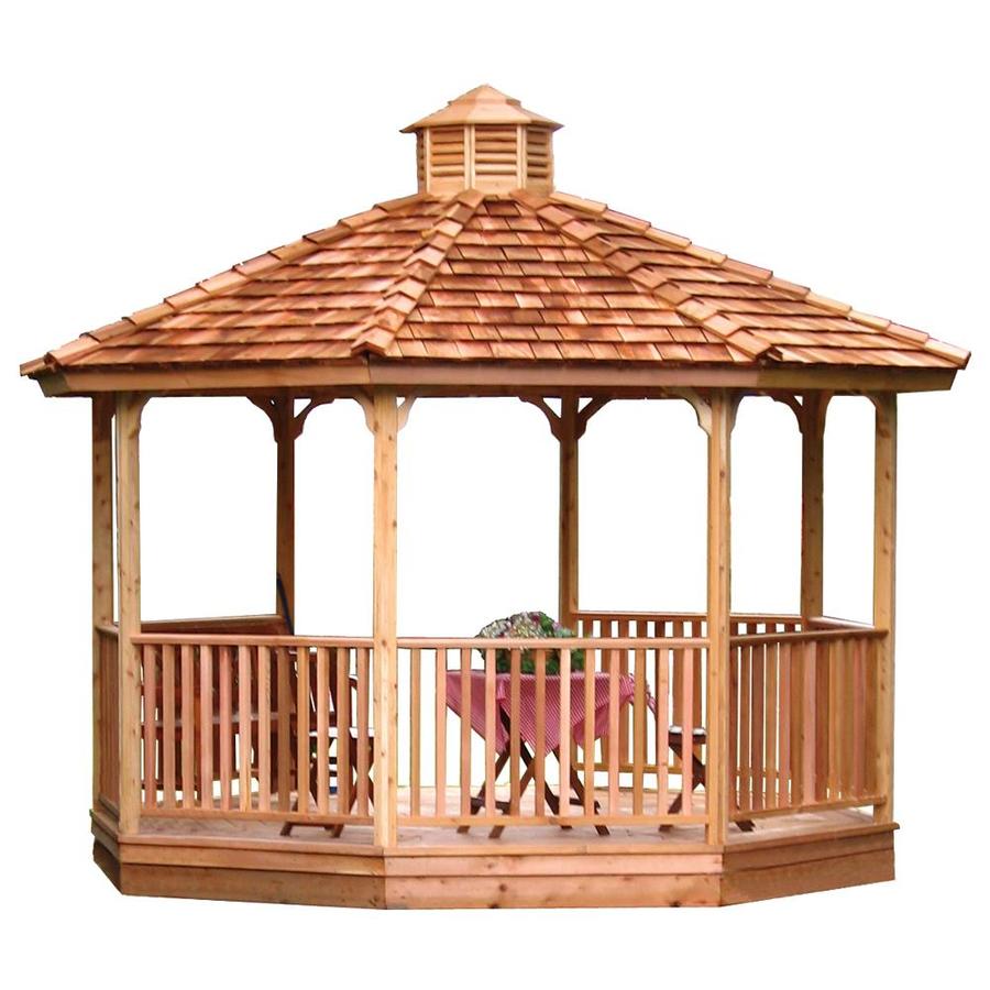 Shop Cedarshed Cedar Octagon Permanent Gazebo (Exterior: 14.83-ft x 14 