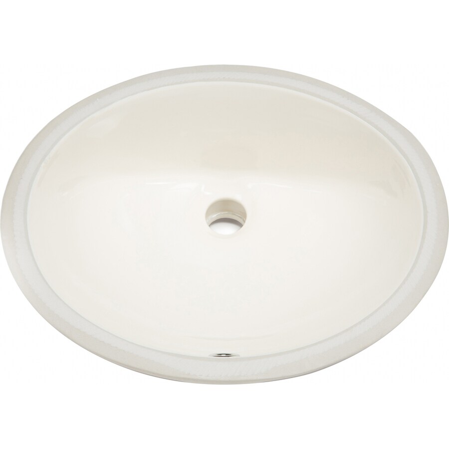 American Imaginations White/Enamel Glaze Ceramic Undermount Oval