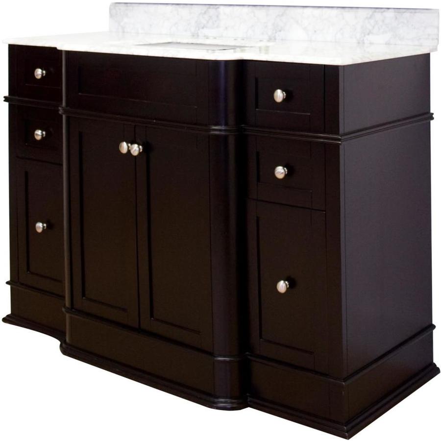 American Imaginations Granicus 50 In Dark Mahogany Lacquer Stain American Imaginations Granicus 50 In Dark Mahogany Lacquer Stain Single Sink Bathroom Vanity With Bianca Carara Natural Marble Top