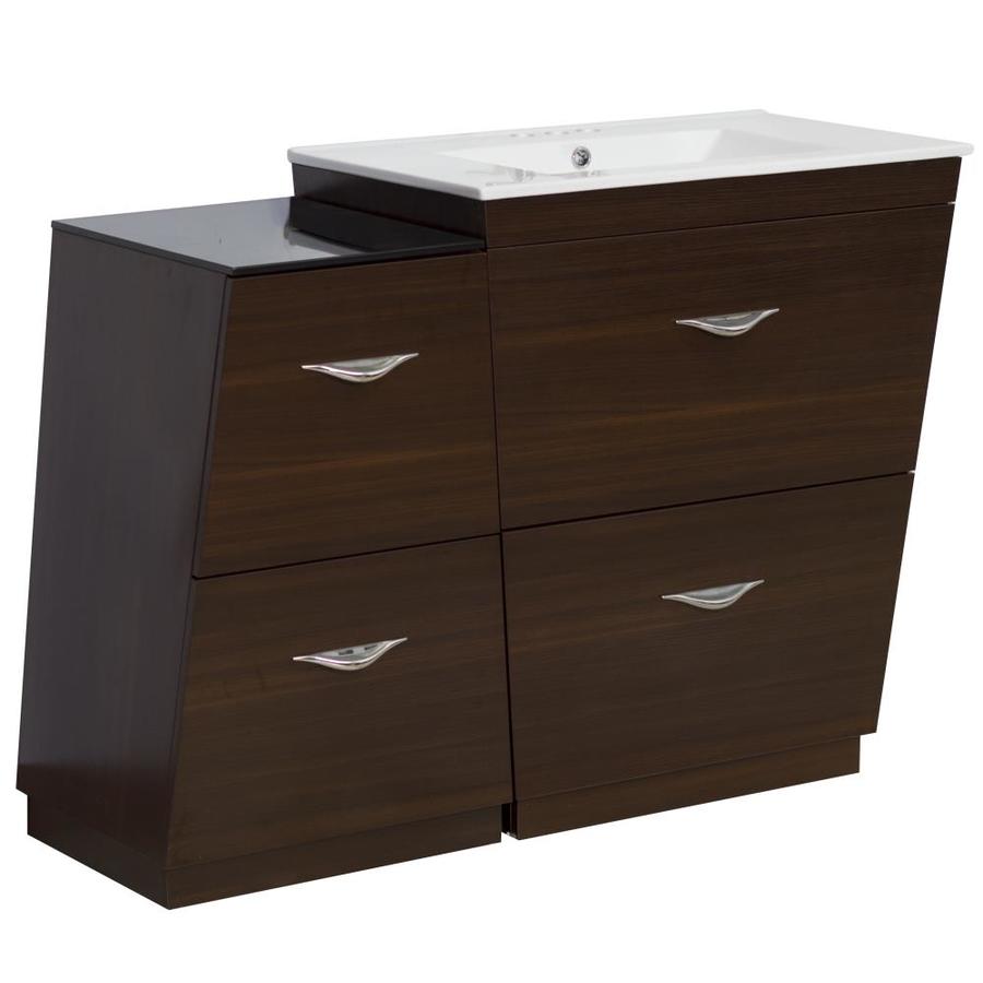 American Imaginations Vee Wenge Melamine Single Sink Vanity American Imaginations Vee Wenge Melamine Single Sink Vanity With White Gl Top Common
