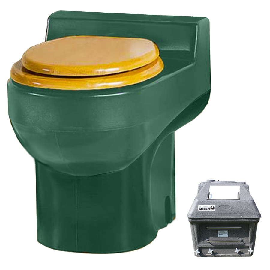 Santerra Green Dark Green Round Standard Height Composting Toilet Toilet 4-in Rough-In Size