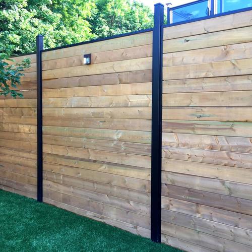 Slipfence Slipfence Horizontal System 1 5 In X 1 5 In X 5 83 Ft Black Aluminum Wood Fence Rail In The Wood Fence Rails Department At Lowes Com