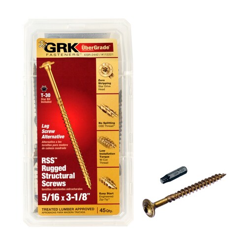 GRK 5/16-in x 3-1/8-in Yellow Polymer Round Washer Interior/Exterior ...