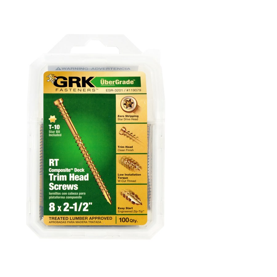 Shop GRK #8 x 2-1/2-in Yellow Polymer Trim-Head Interior ...