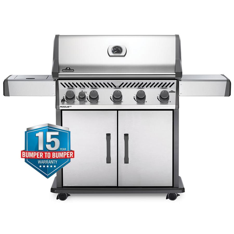 NAPOLEON Rogue XT Stainless Steel 5-Burner Natural Gas Infrared Gas Grill with 1 Side Burner