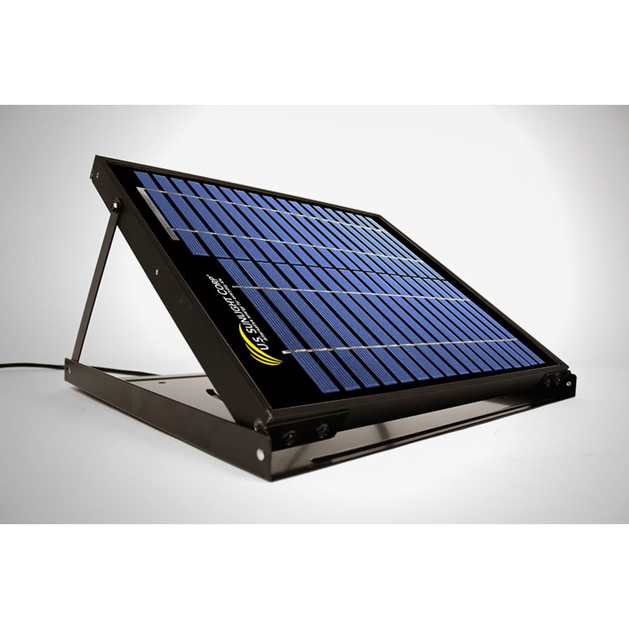 U.S. Sunlight 1600-CFM Black Galvanized Steel Solar Power Roof Vent at