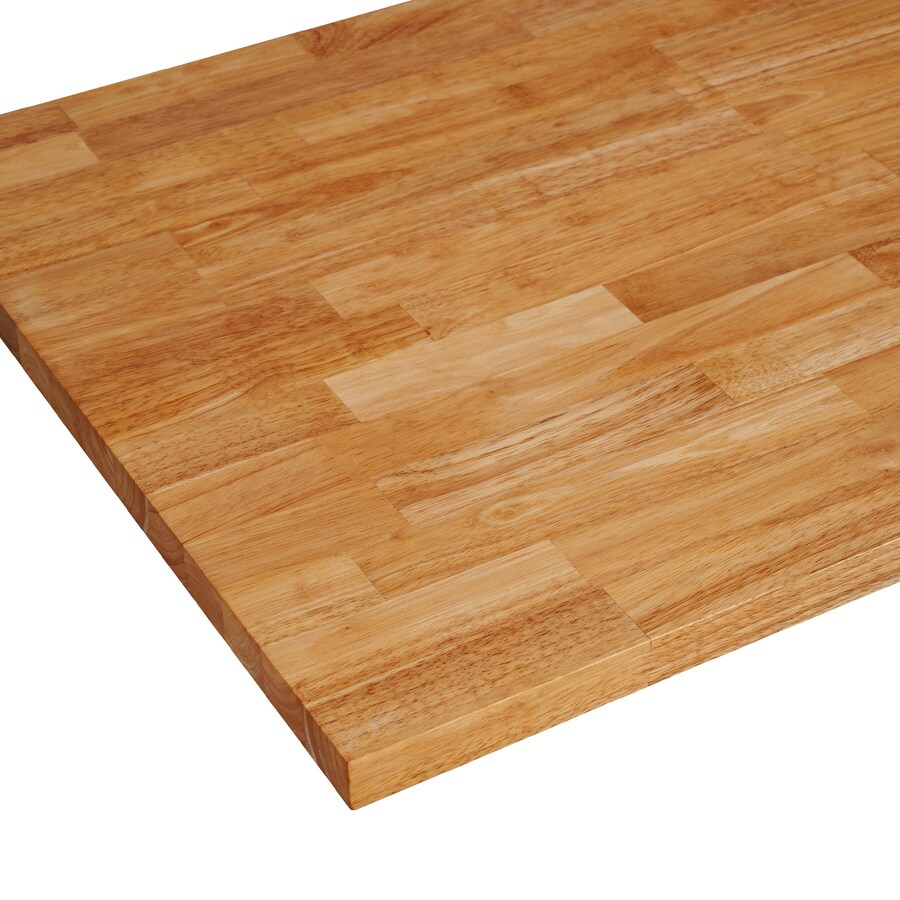 Sparrow Peak 4-ft Unfinished Natural Straight Butcher Block Rubberwood ...