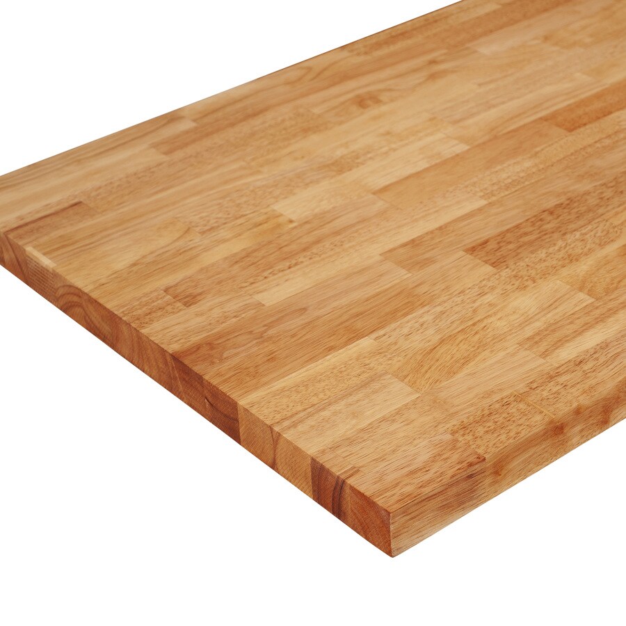 countertop sparrow unfinished butcher peak straight block ft natural kitchen rubberwood lowes