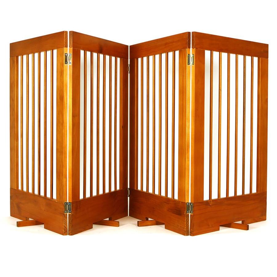 Cardinal Gates Tall Freestanding Pet Gate Oak at Lowes.com