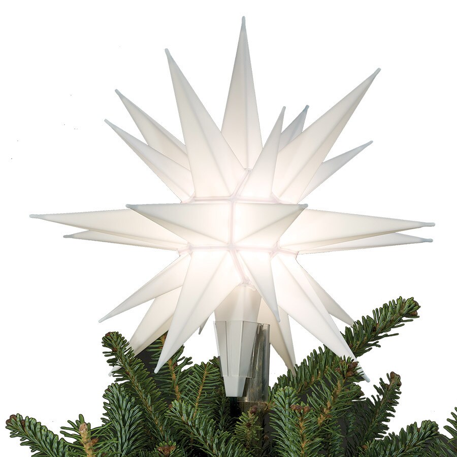 Holiday Living 12-in Star White Matte White Christmas Tree Topper in ...