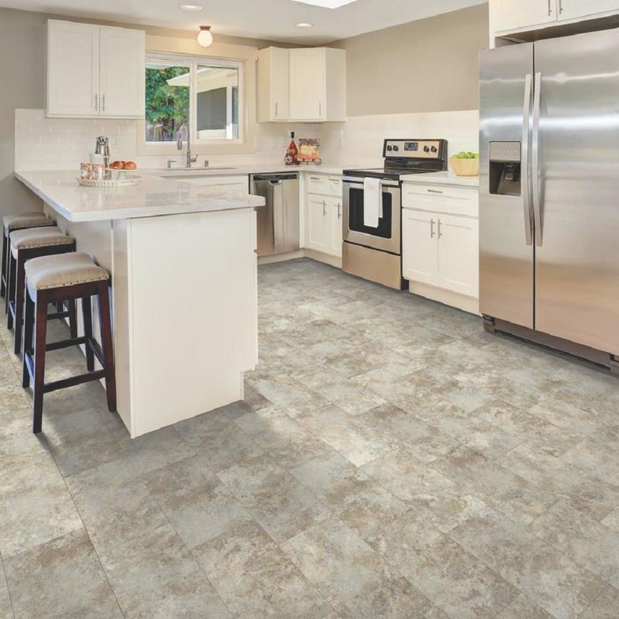 Mohawk Deacon Tanager Sandstone Vinyl Tile Sample in the Vinyl Flooring ...