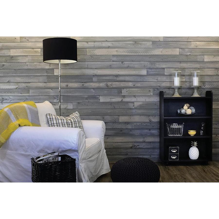 Heritage Series 3 5625 In X Variable Length 4 Ft Gunmetal Grey Pine Wall Plank Coverage Area 13 25 Sq Ft