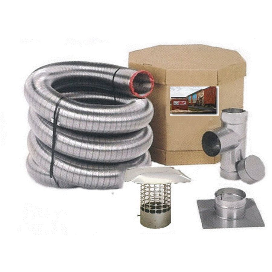 Forever Vent 300 in L x 4 in dia Stainless Steel Double Wall Chimney Pipe