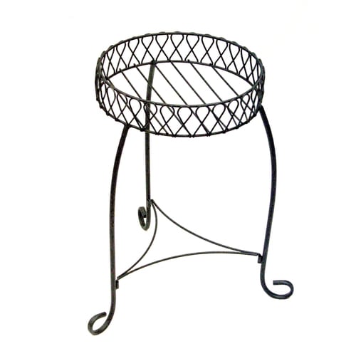 Garden Treasures Nottingham 20in Black Round Steel Plant Stand in the Plant Stands department
