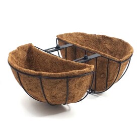 Patio Life 14-in W x 7.63-in H Black Metal Classic Planter