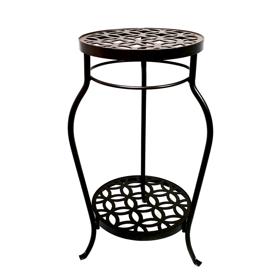 Patio Life 21-in Bronze Indoor/Outdoor Round Steel Plant Stand at Lowes.com