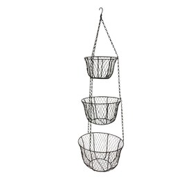 Patio Life 12-in W x 38-in H Brown Metal Hanging Planter