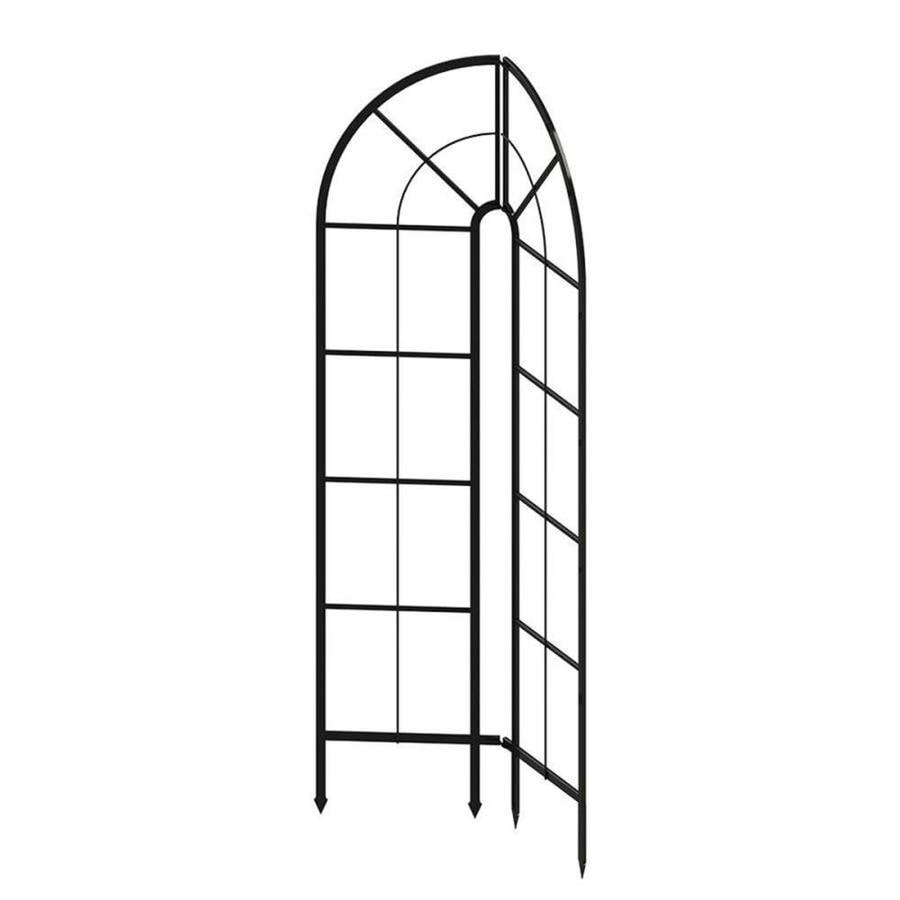 Patio Life 1.75-in W x 72.5-in H Black Garden Trellis at ...