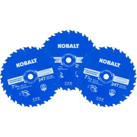 Kobalt 3-Pack 7-1/4-in 24-Tooth Carbide Circular Saw Blade