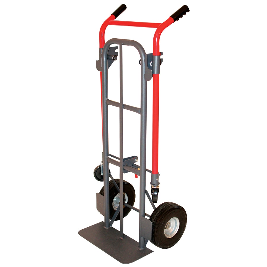 Milwaukee 800lb 4Wheel Red Steel Convertible Hand Truck in the Hand