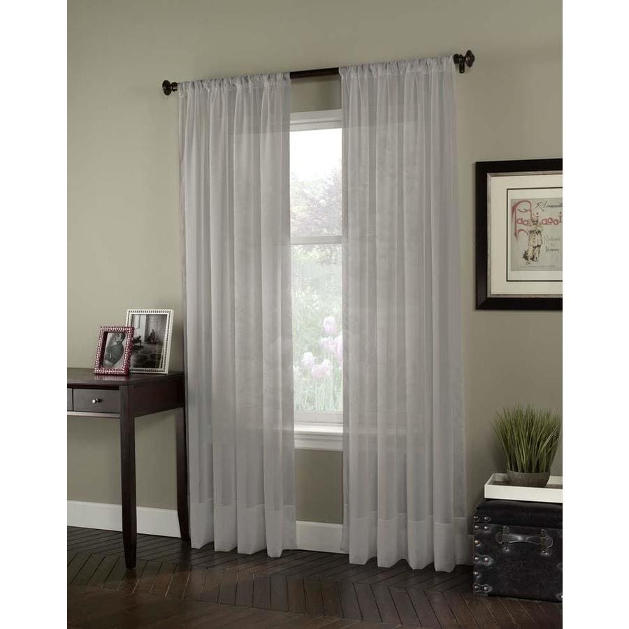 CHF Soho Voile 120in Silver Polyester Sheer Single Curtain Panel at