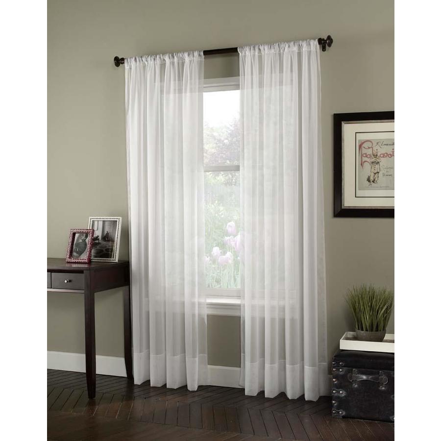 CHF Soho Voile 132-in White Polyester Sheer Single Curtain Panel at ...