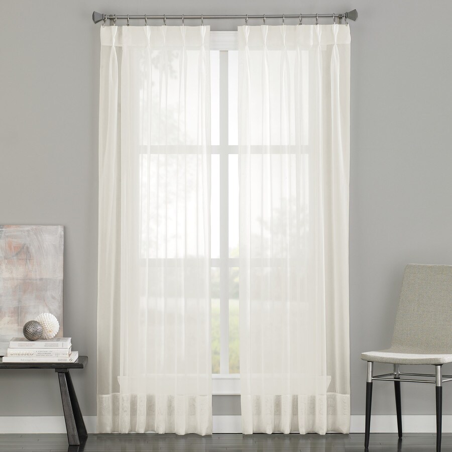 Soho Voile Pinch Pleat Sheer Curtains Drapes At Lowes Com