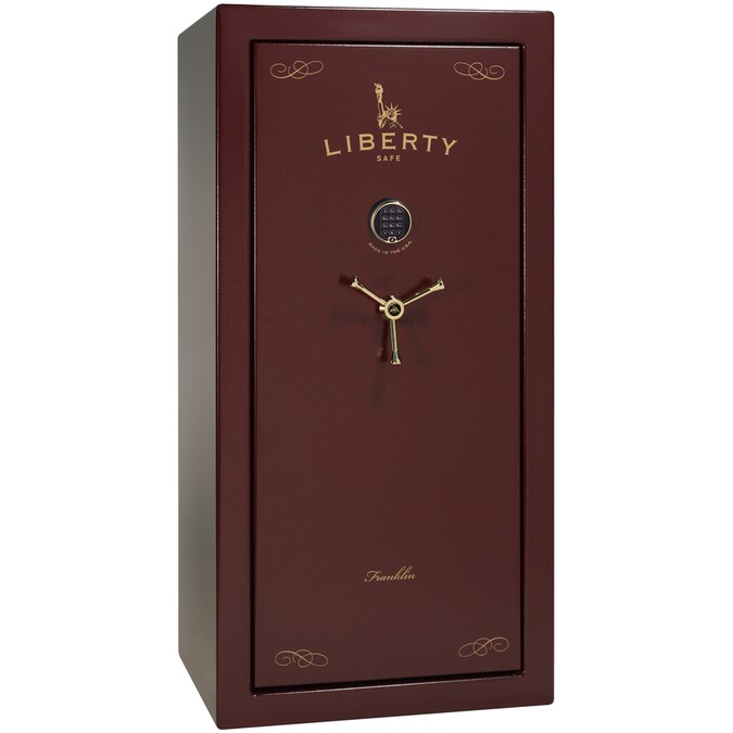 Liberty Franklin 27Gun Burgundy Marble Gloss Gun Safe with Electronic Lock in the Gun Safes
