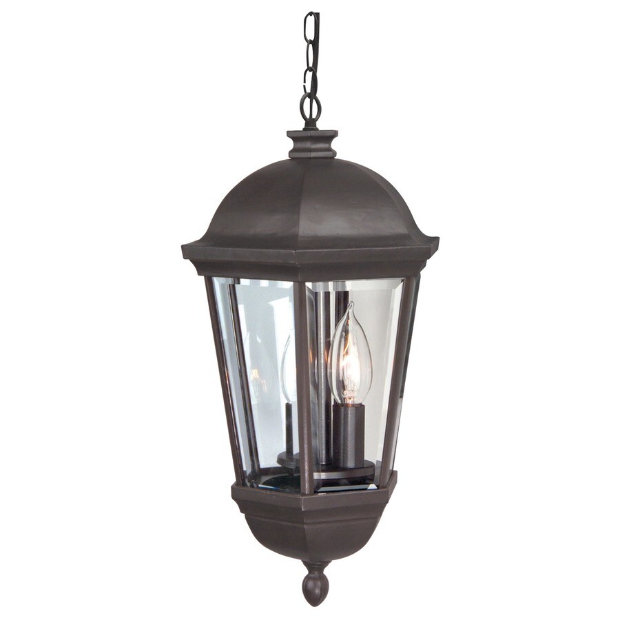 Craftmade Britannia Oiled Bronze Outdoor Pendant Light Traditional Beveled Glass Lantern Pendant Light