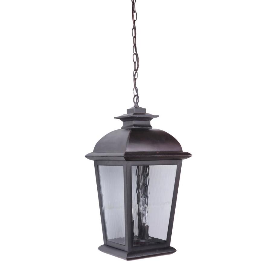 Craftmade Branbury Oiled Bronze Outdoor Pendant Light Traditional Textured Glass Lantern Pendant Light