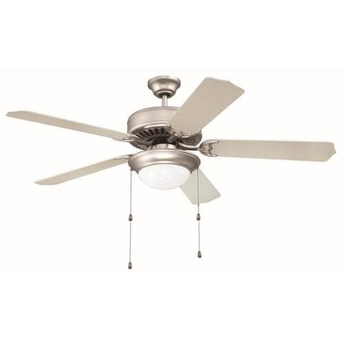 Craftmade Pro Builder 52 In Brushed Nickel Led Indoor Ceiling Fan With Light Kit 5 Blade At