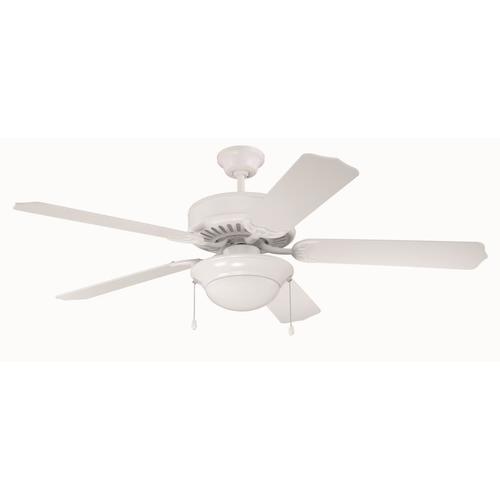 Craftmade Pro Builder 52 In White Led Indoor Ceiling Fan With Light Kit 5 Blade At