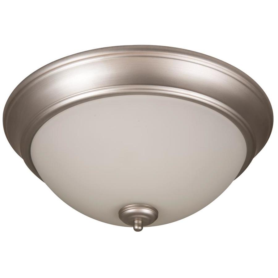 Craftmade Pro Builder 13-in Satin Nickel Traditional Incandescent Flush ...