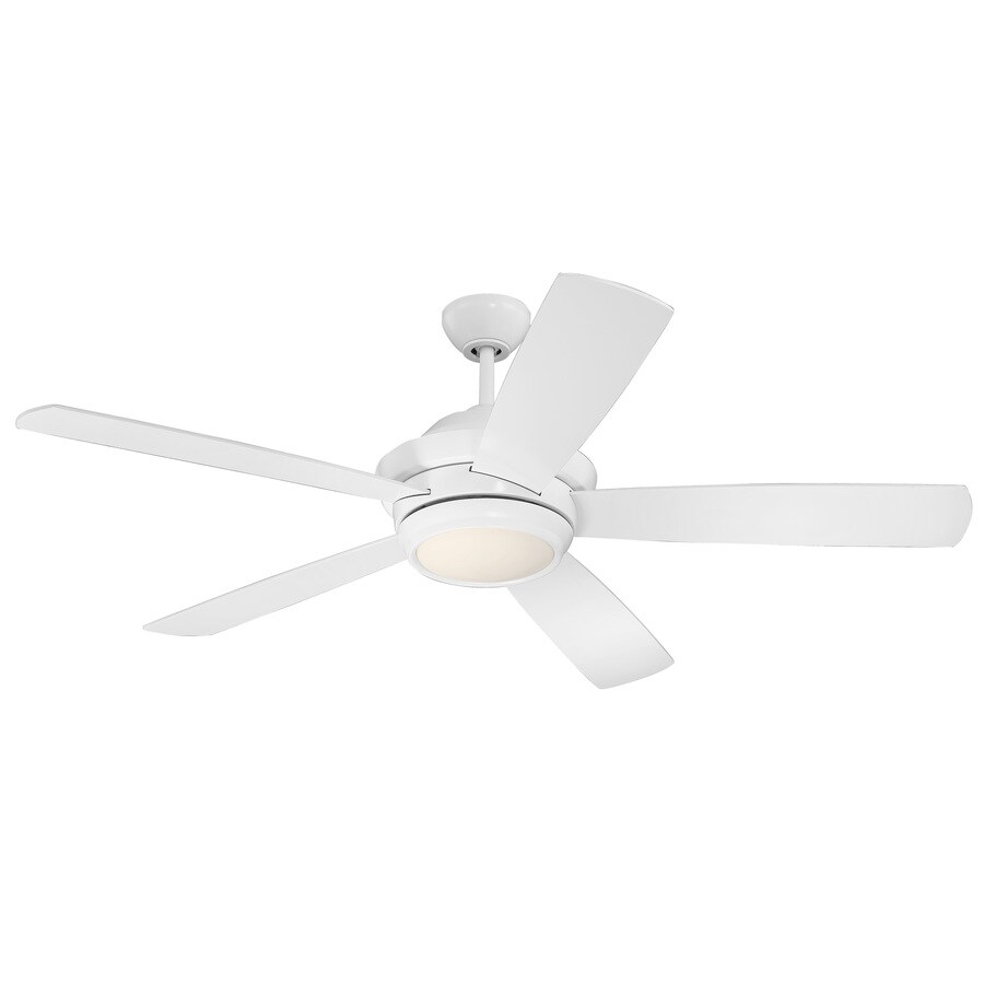 Craftmade Tempo 52 In White Led Indoor Ceiling Fan With Light Kit And Remote 5 Blade In The